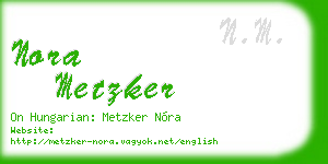 nora metzker business card